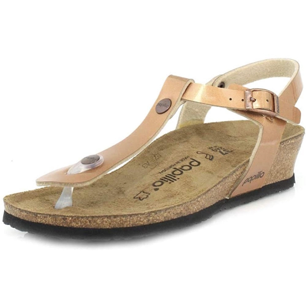 PAPILLIO by BIRKENSTOCK* 'Ashley' toe post ankle strap buckled wedge heel sandal